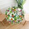 Hawaiian Tropical Flower Round Tablecloth Washable Reusable Decoration Table Cover